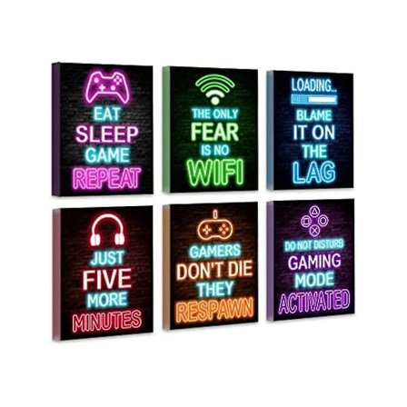 Video Gamer -peliaiheinen seinätaide, peliaiheinen juliste, 8x10 tuumaa - gamer-seinäkoriste teinipojalle (kuten kuvassa)