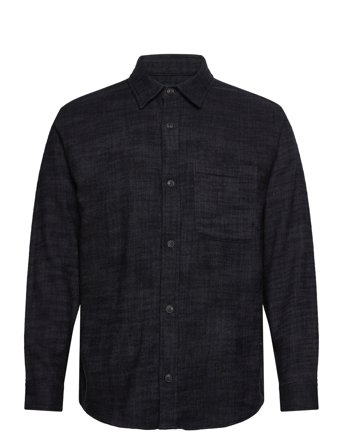 Long Sleeve Slub Flannel Black Abercrombie & Fitch