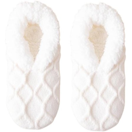 Sokker og tøfler for kvinner - Varme vintersokker - Myke sokker - Ekstremt komfortable tøfler for kvinner - Én størrelse - Hvit