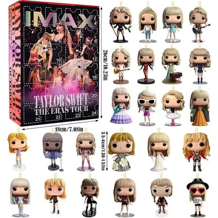 Taylor Swifts musik och stil inspirerade julöverraskning Akryl Adventskalender Set - 24 dagars överraskningspresentförpackning för fans och barn