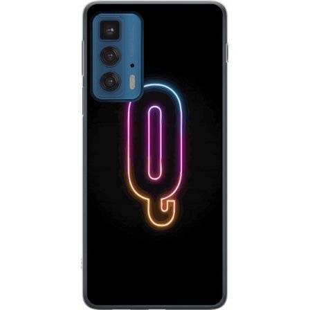 Yhteensopiva Puhelinkuori Motorola Motorola Edge 20 Pro Minimalistinen neonkirjain Q kirkkaissa väreissä tummaa taustaa vasten