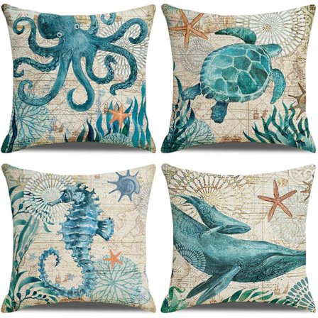 Pudebetræk 45x45, 4-delt sæt bomuld og linned sofa dekoration hjem dekoration super blød pudebetræk hjem dekoration stue soveværelse sofa mari