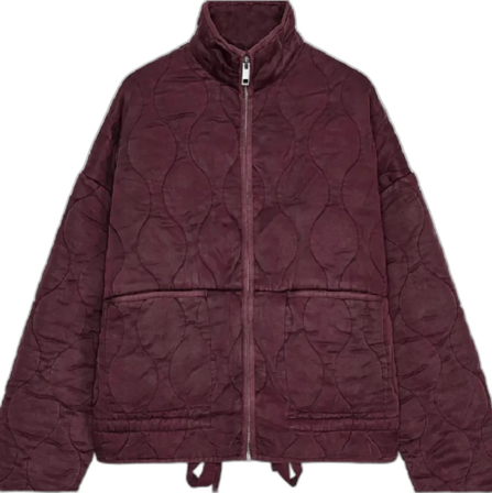 Quiltad vinröd pufferjacka