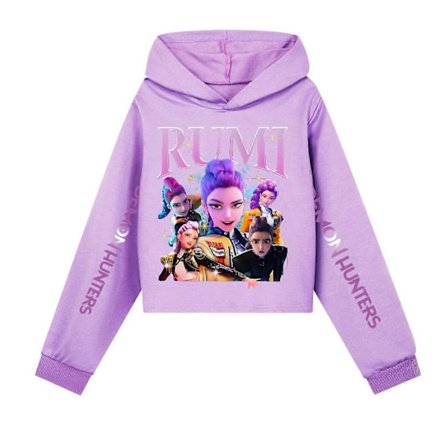 Flickor KPOP Demon Hunters Hoodie Barn HUNTRX Tröja Sweatshirt Pullover Jumper Top _09 A