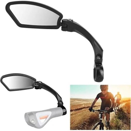 Rustfrit Stål Sammenklappeligt Bakspejl Retroreflektor til Cykel - Venstre