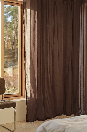 Jotex - Voile Gordijn 1 Lengte Extra Breed Chocoladebruin chocoladebruin - CORINNE - Koop Multifunctionele gordijnen bij Jotex