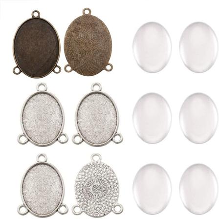 Soikeat riipustelineet Riipustelineet Cabochon Cabochon -asetuksella