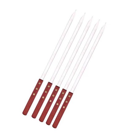 4 stk. Rustfrit Stål Grillspyd, 60 cm Spyd, med Genbrug