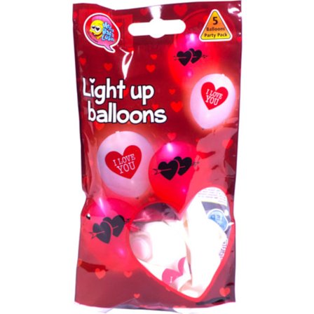 LED-Ballonger Latex I Love You - 5-pack