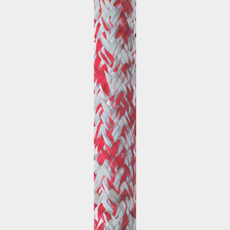 Cabo náutico por metro Robline Globe Pro, alma Robtec (HMPE), capa de poliéster 24-trançada, branco/vermelho, Ø8 mm