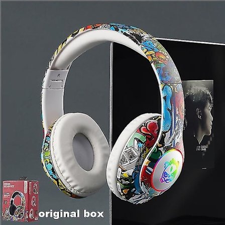 Trådlösa Bluetooth-hörlurar för barn, Bluetooth-hörlurar, hörlurar med mikrofon, musikspelhörlurar, vikbara