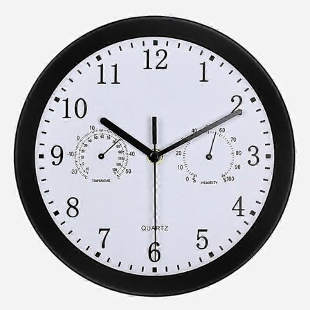 【PP】 Udendørs Ur Vandtæt Haveur Vandtætte Haveure med Termometer Hygrometer 10 Tommer Metal Retro Væg til Terrasse Pool Gård Sort