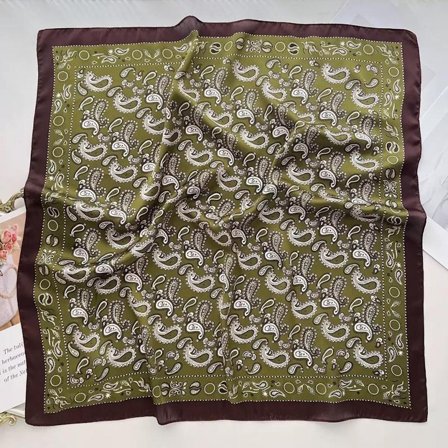 Endless Satengskjerf Bandana Minipaisley Army