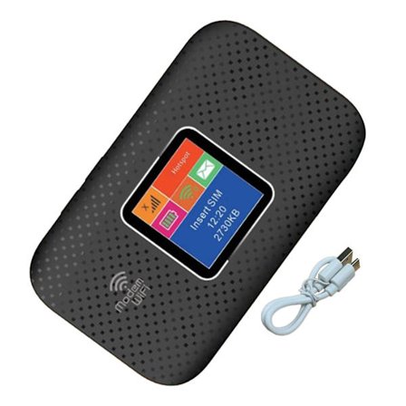 4G Bärbar Router med SIM-kortplats Färgskärm Trådlöst Stöd för 10 Användare 300Mbps 3000mAh Typ C Driven Router för Inomhus Utomhus