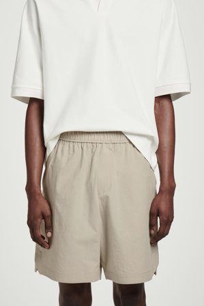 COS Men's Pima Cotton Elasticated Shorts in Beige