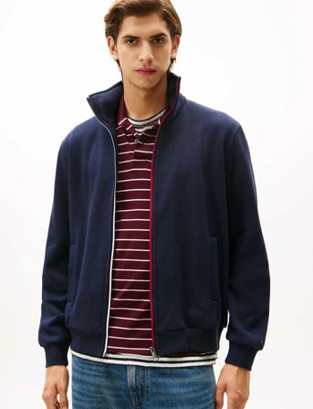 Tommy Hilfiger Global Stripe Zip Through - Navy - XXL