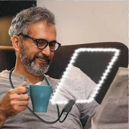 Genopladelig Håndfri Lup med Lys og Stativ 5x Forstørrelsesglas Halsbåren Lup til Seniorer til Læsning Reparation Syning-WELLNGS