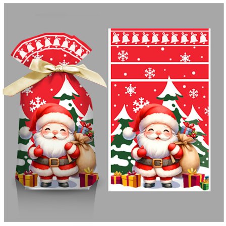 50 julegaveposer med julebånd og snorelukning