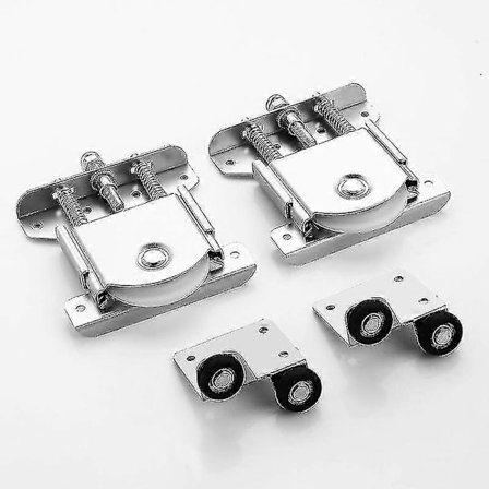 Sett med 2 skyvedørsruller for skap, skyvedørsdeler for garderobedør, hjul, ruller, garderobeskinneføringer_Bra saker