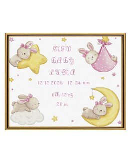 Broderikit Tavla Baby Girl - LetiStitch