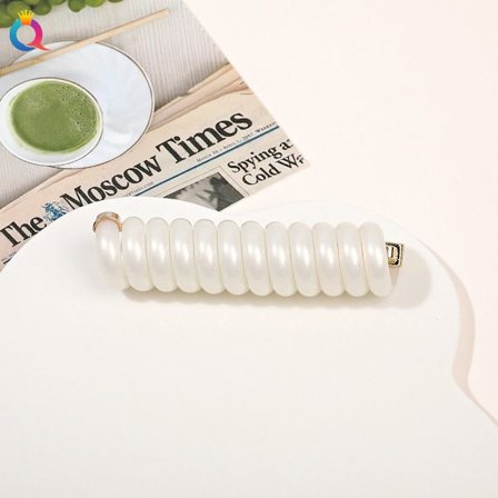 3ST Telefonlinje Hårband Elastiskt gummiband VIT - high quality