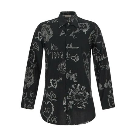Alexander McQueen, Printed Shirt Zwart, Heren, Maat:S
