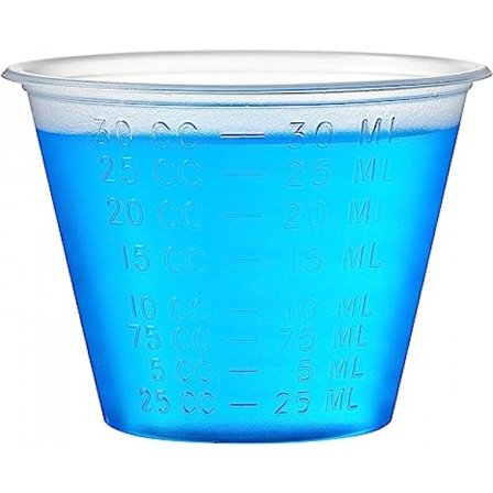 100 stk. Plast Universal Målekop til Madlavning, Medicin, Vin, Maling, Epoxyharpiks, Snacks, Håndværk, Etc. (30 ml)