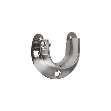 Garderobsstångsuttag Rostfritt stål Heavy Duty Garderobsstångsände stöder U-formad flänsskena Stånghållare för garderobsfäste Gardin (6st)