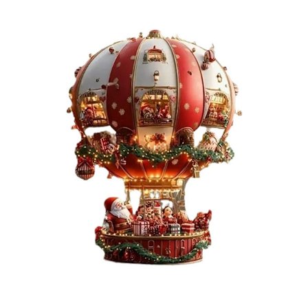 2025 Jul 2D Luftballon Julemand Akryl Flad Hængepynt, Soveværelse og Stue Vægdekoration (Flad 2D Model)