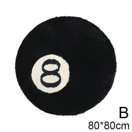 Billjard 8-boll Rund Matta Tuftad Halksäker Mattmatta Nr 8 Bedro-WELLNGS