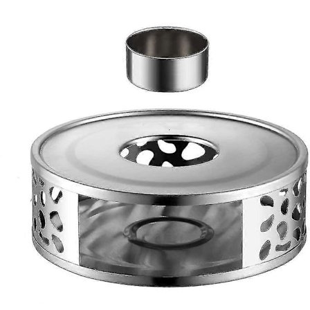 Varmer lavet af rustfrit stål med te-lys holder, tevarmer, kaffevartner, te-lys, tevarmer, stabil, rasler ikke, rechaud egnet til en