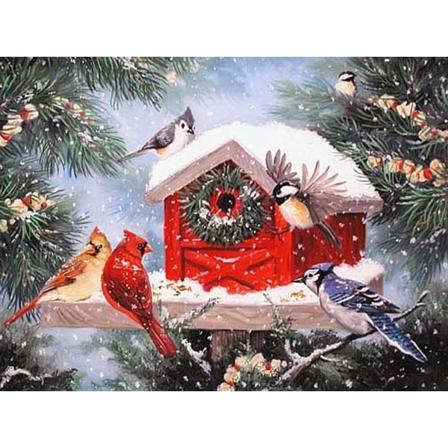 30 x 40 cm , Vinter Diamant Maleri Brevkasse Broderi