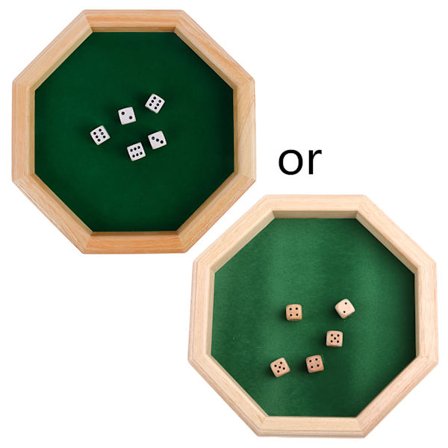Kannettava noppatarjotin D&D noppamatto noppapidikkeen säilytyslaatikko noppapelien pyörittämiseen Metallinoppaan rullausalusta huopavuorattu puinen