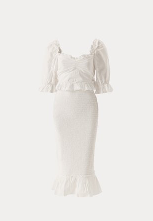 Bubbleroom Occasion - Bustier Smock Ankle Dress - S