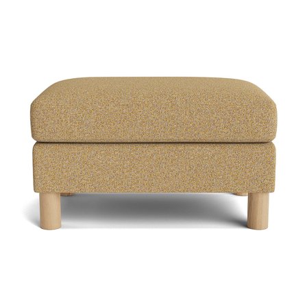 Puente Gul Haven puf 75x50x44cm - Komfortabel fodskammel / ekstra siddeplads - Elegant design til stue & soveværelse