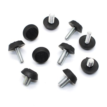 10 stk justerbare møbelben M6 x 22mm bordgjengeskruer på nivelleringsben