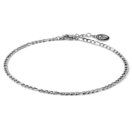 Bracelet de cheville pour homme avec chaîne Figaro en acier inoxydable argenté pour hommes - Bracelets de cheville - pour Hommes - Lucleon