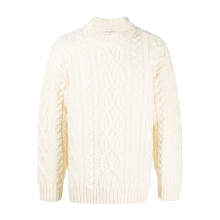 Dries Van Noten, Round-neck Knitwear Beige, Heren, Maat:L