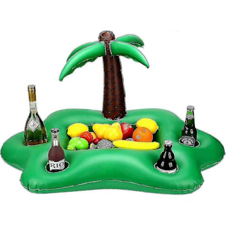 Oppblåsbar Kokospalme Drikkeholder Grønn Bærbar Flytende Drikke Salat Frukt Serveringsbar Basseng Flyte Fest Tilbehør Sommer Strand Leis (FMY)