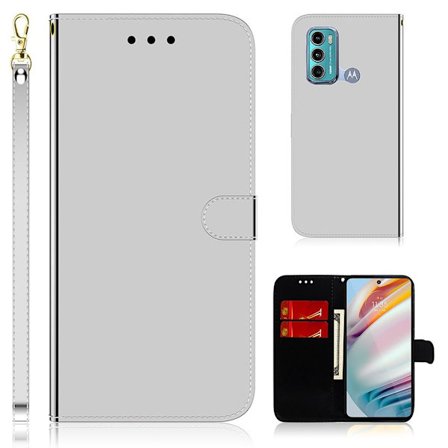 Mirror Motorola Moto G40 Fusion / Moto G60 Läppäkotelo - Hopea