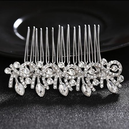 Rhinestone Side Comb Alloy Hår Ornament Antik Stil Brude Hår Stykke Hår Tilbehør Til Kvinder