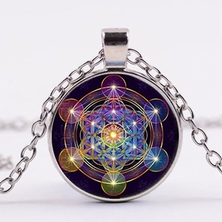 Sacred Geometry Metatron Cube Halsband Chic Flower of Life Chakra Andligt hänge Halsband Magic H