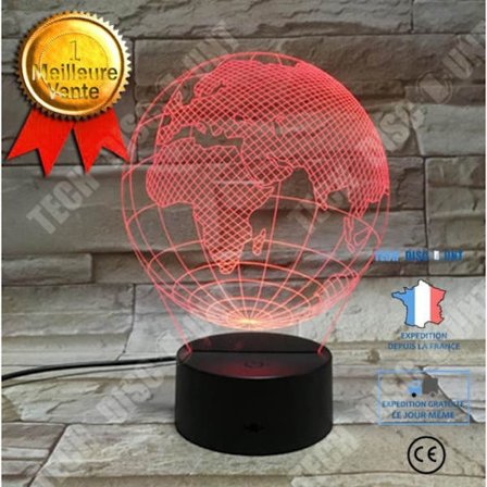 Bordslampa - TD - 3D Illusionslampa - LED - Uppladdningsbar USB - 7 Färger