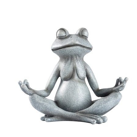 Mediterende Frø Statue Resin Skulptur – Zen Yoga Dyrefigur Ornamenter til Udendørs Have, Terrasse eller Indendørs Rumindretning – Kunstnerisk 