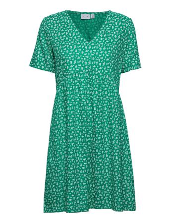 Vikiwi V-Neck S/S Dress/Su/Vol Patterned Vila