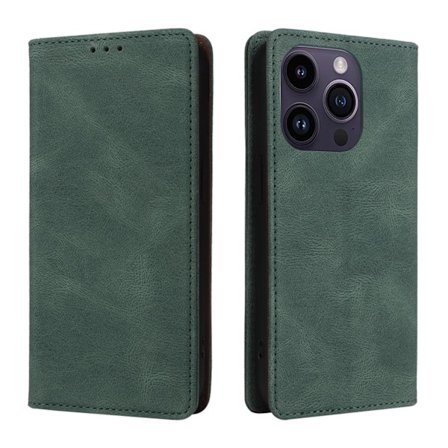 Kotelo iPhone iPhone 13:lle, vihreä, yksinkertainen magneettinen lompakko korttipidikkeellä