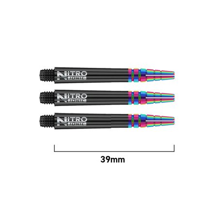 Red Dragon Darts Nitrotech Ionic Shafts 39mm - 2 Sets (6 shafts) - Black/Red/Blue - Polycarbonate - Professional Dart Shafts for Players
