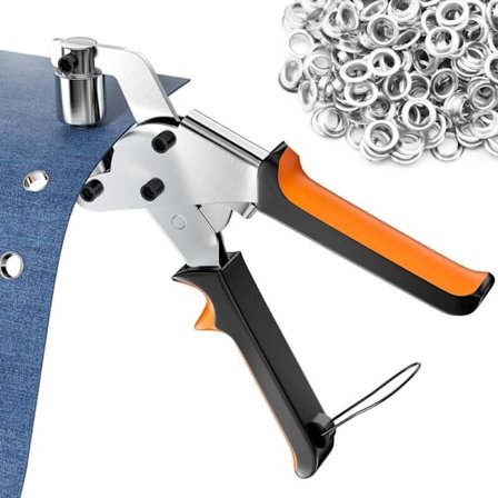 Metal Øljet Kit 10mm med 500 Øljetter og Tang, Professionelt Hulslagningssæt til Presenning Stof Læder Karton Plakater