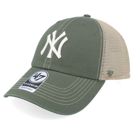 47 Brand - MLB Grün Trucker Cap - New York Yankees Trawler Clean Up Moss Trucker @ Hatstore