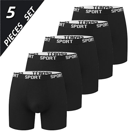 Boxershorts til mænd - Åndbare, komfortable, ensfarvede, perfekte til hverdagsbrug, fitnesscenter eller daglig brug 5-pak